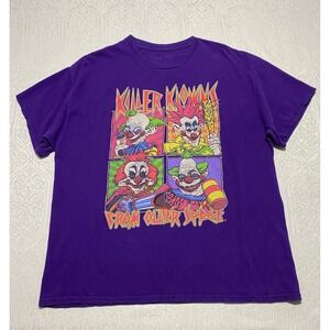 Killer Klowns From Outer Space Graphic T-Shirt Purple Mens XL Horror Movie Tee